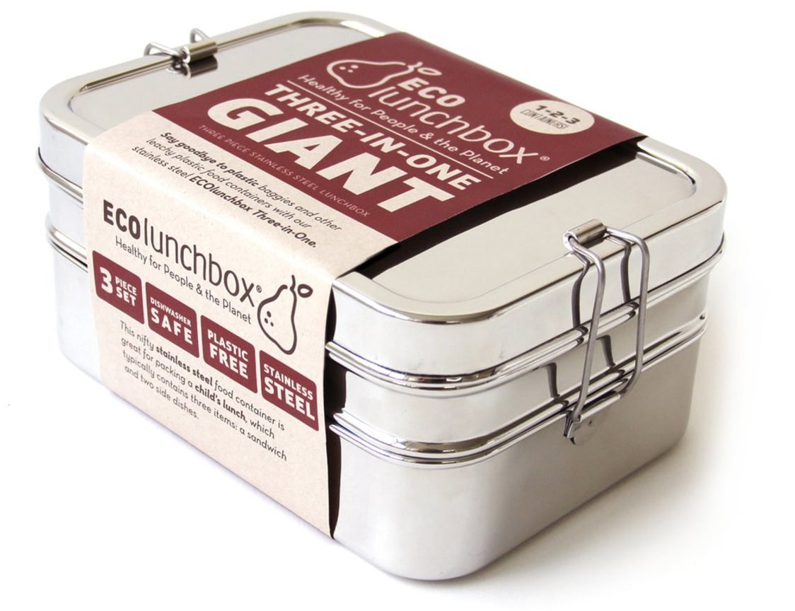 Boîte à lunch ECO en acier inoxydable - 3 en 1 géante